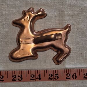 Copper Reindeer Cookie Cutter - Festive Metal Baking Cutter